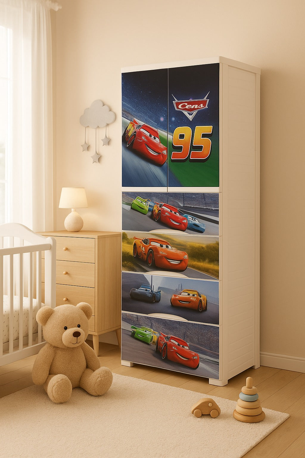Cars Theme 7 Layer Wardrobe