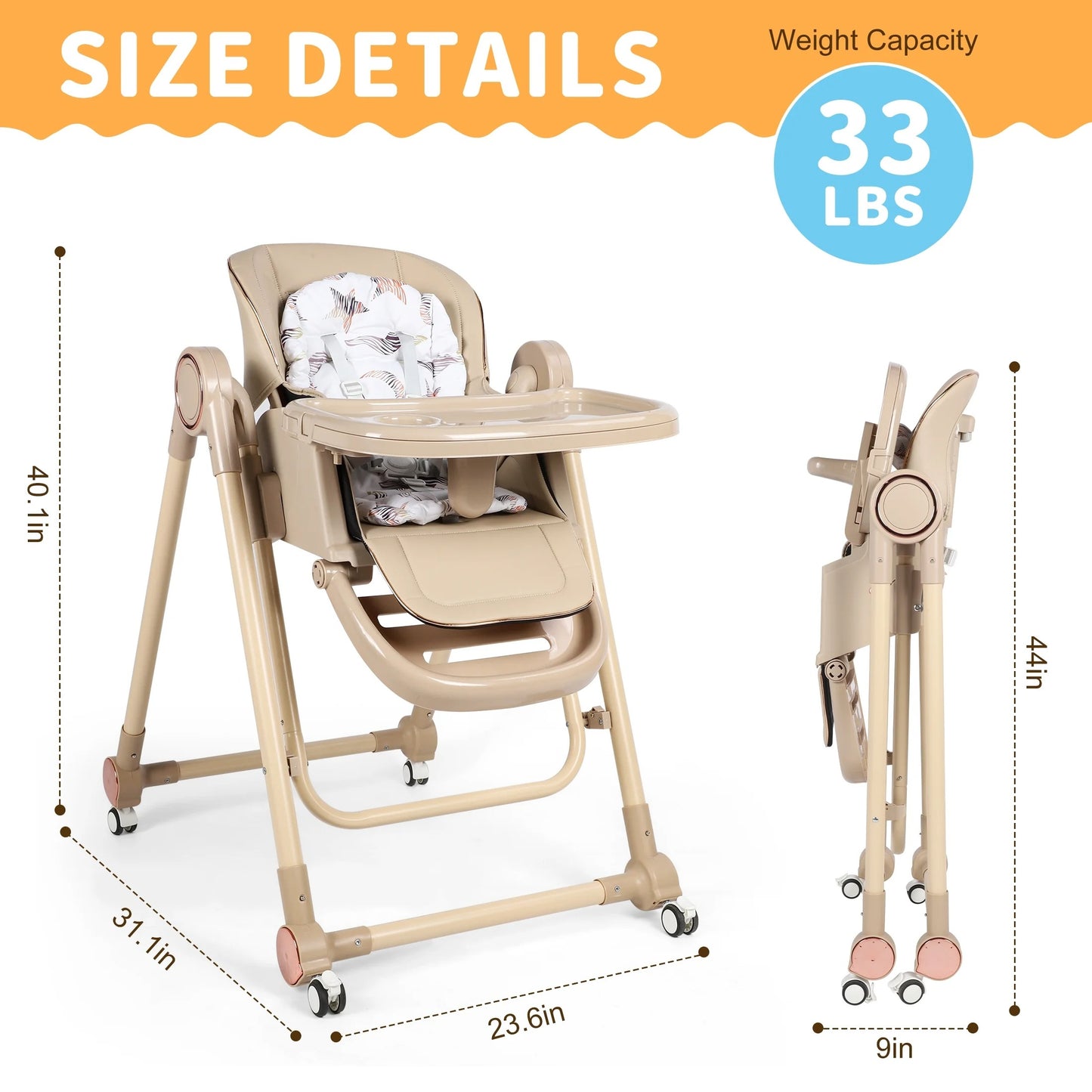 Multifunctional Baby High Feeding Chair with Swing Function-BZ-S700