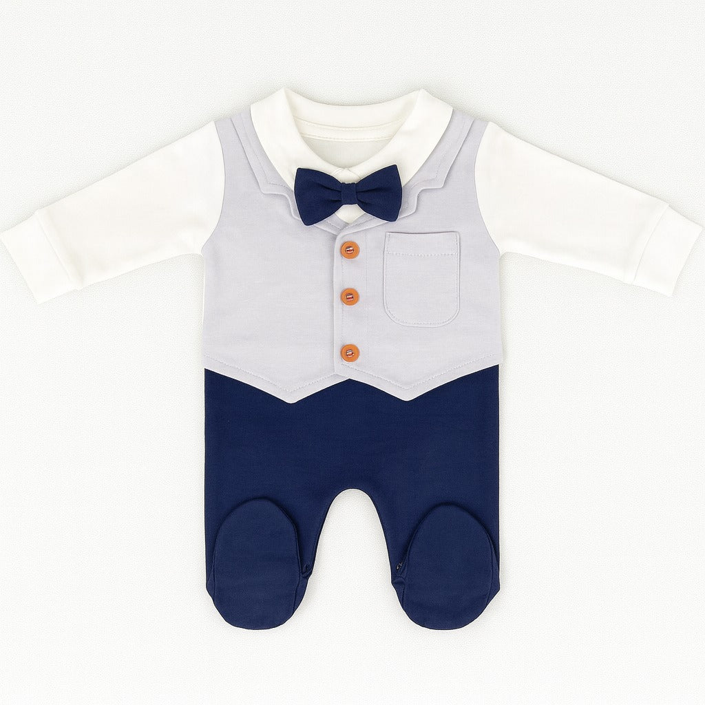 Dove Tux Romper (0-36M)