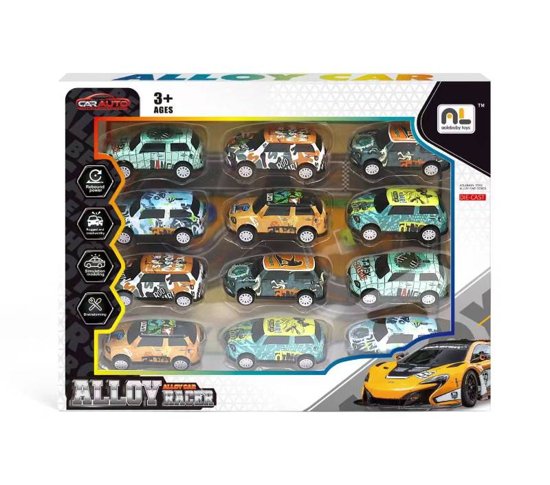 12 PCS Pull Back Metal car - 898-4A