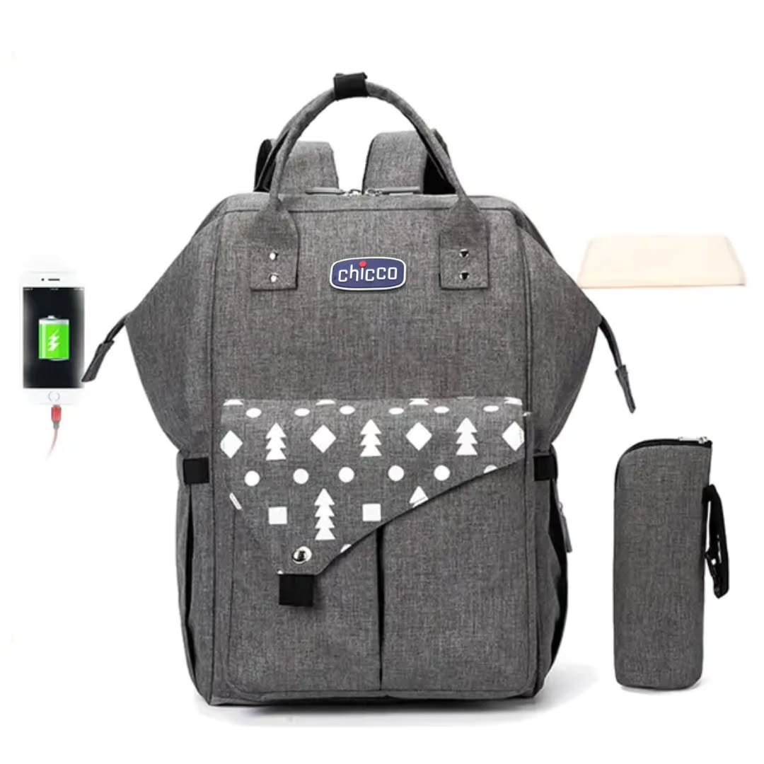 DB229-Chicco Tas Backpack For Mothers-GREY