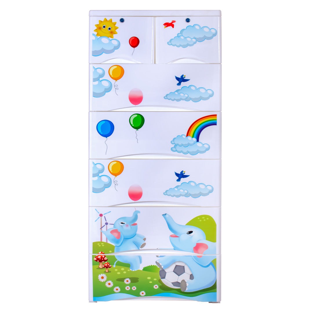 Baby Elephant Theme 6 Layer Wardrobe