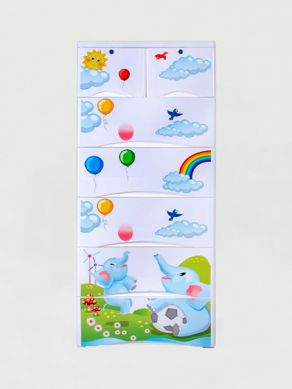 Baby Elephant Theme 6 Layer Wardrobe
