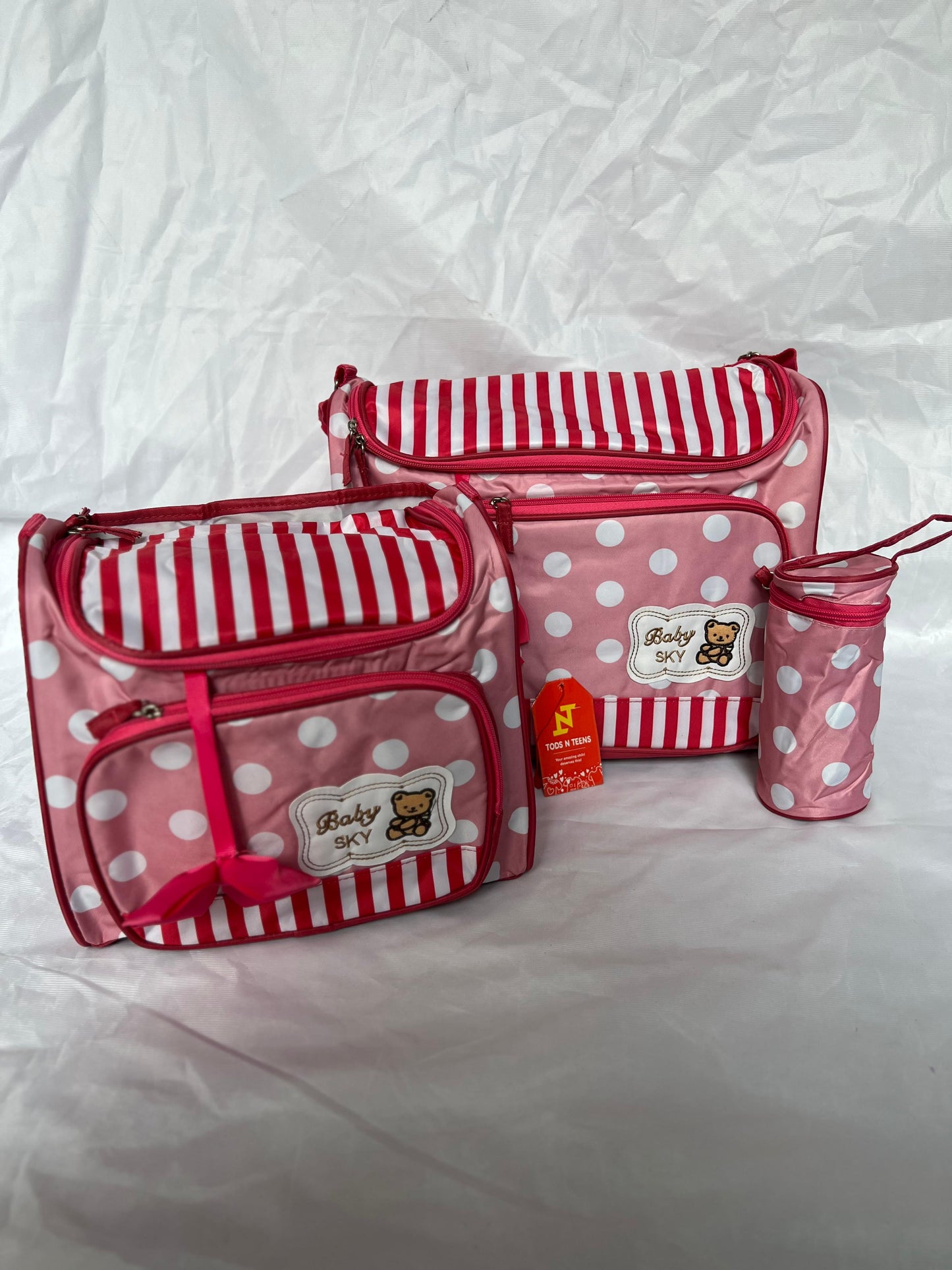 Polka Dot Diaper Bag Pink-DB129