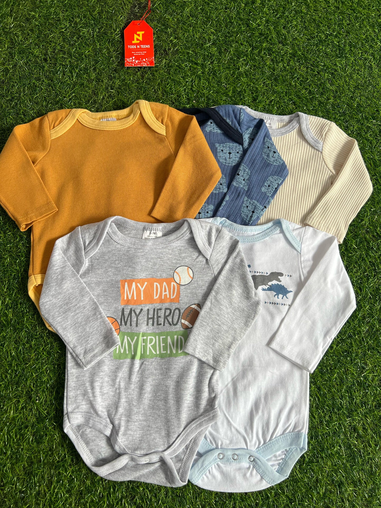 Pack Of 5 Premium Baby Bodysuits (3-6M)