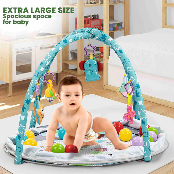 Activity Gym Baby Ball Pit Baby Play Mat with Fence with 15-Balls