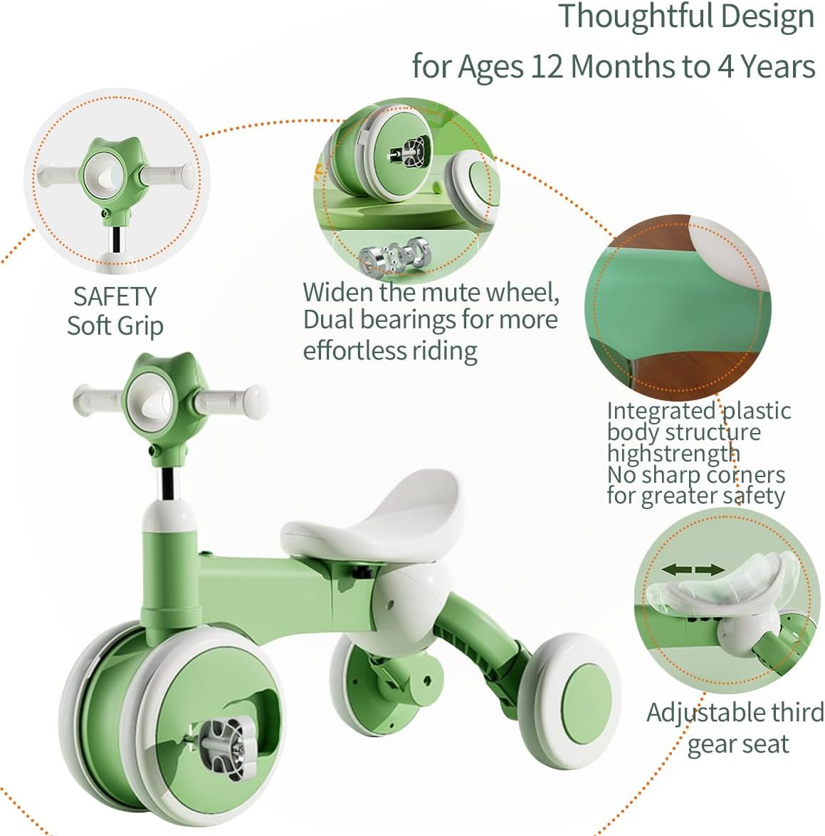 Push Tricycle with Handle for Toddlers