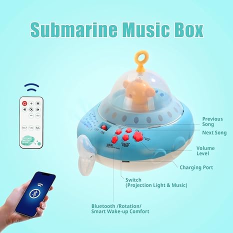 Crib Mobile for Baby Hanging Rotating Rattles-Cot Mobile