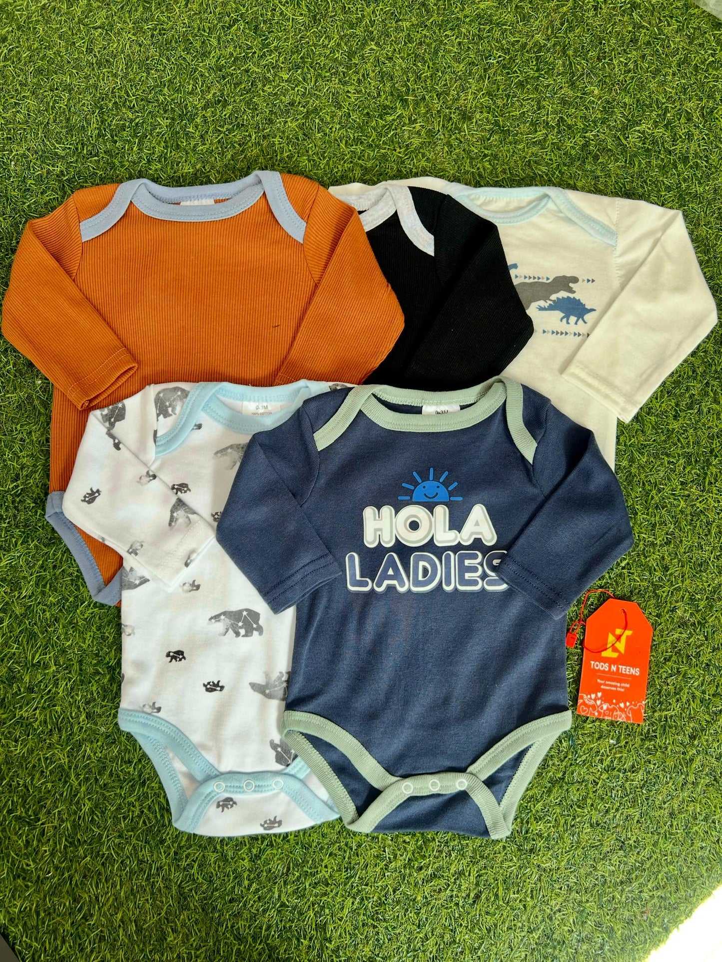 Pack Of 5 Premium Baby Bodysuits (0-3M)