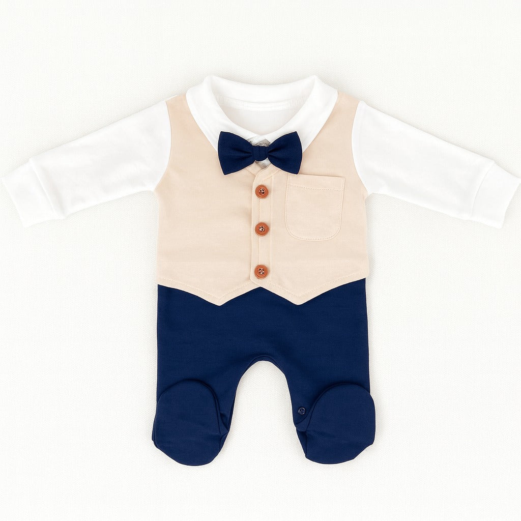 Latte Tux Romper (0-36M)
