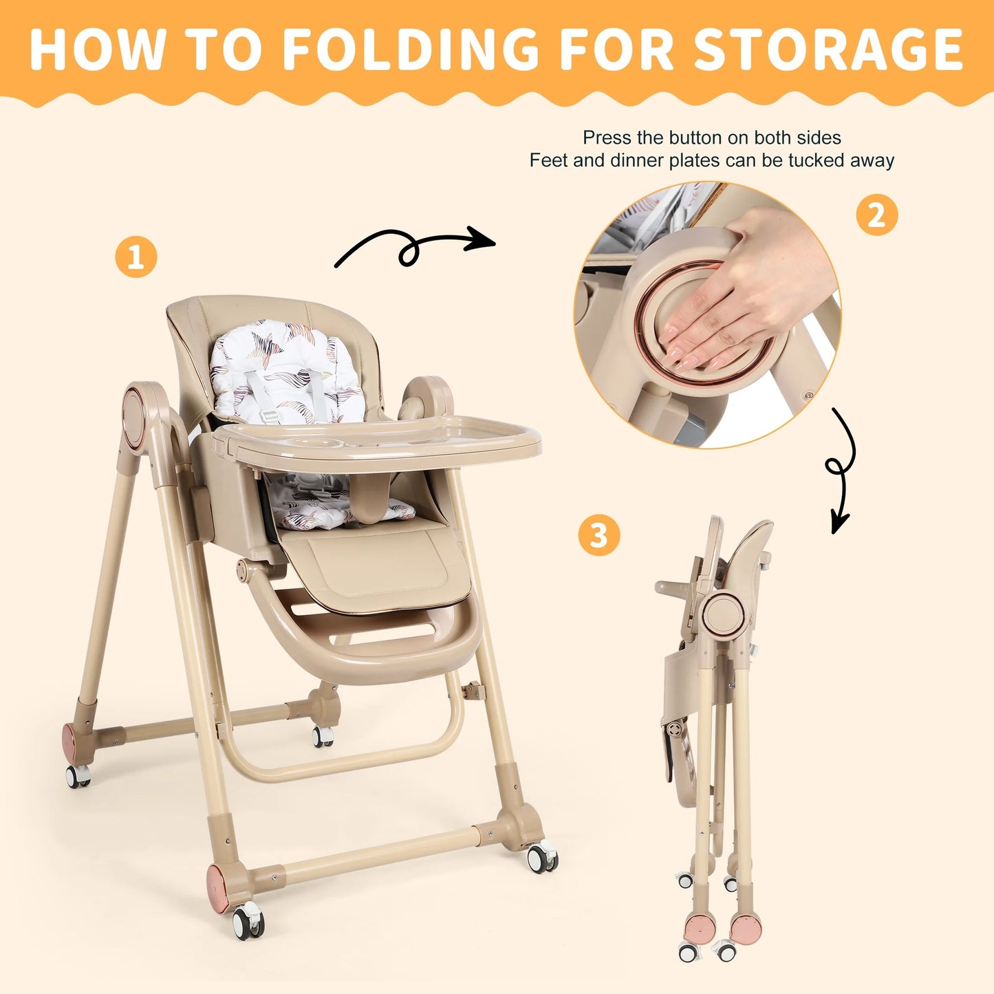 Multifunctional Baby High Feeding Chair with Swing Function-BZ-S700