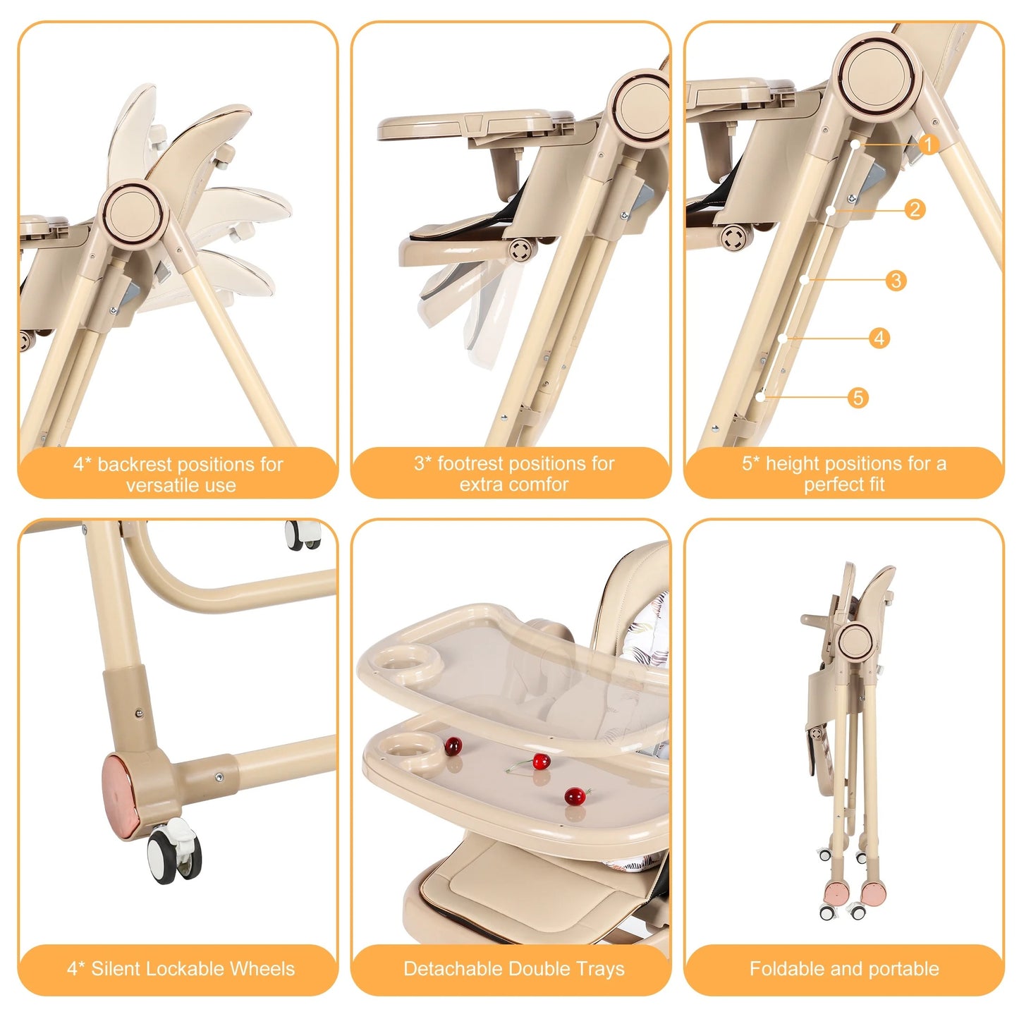 Multifunctional Baby High Feeding Chair with Swing Function-BZ-S700
