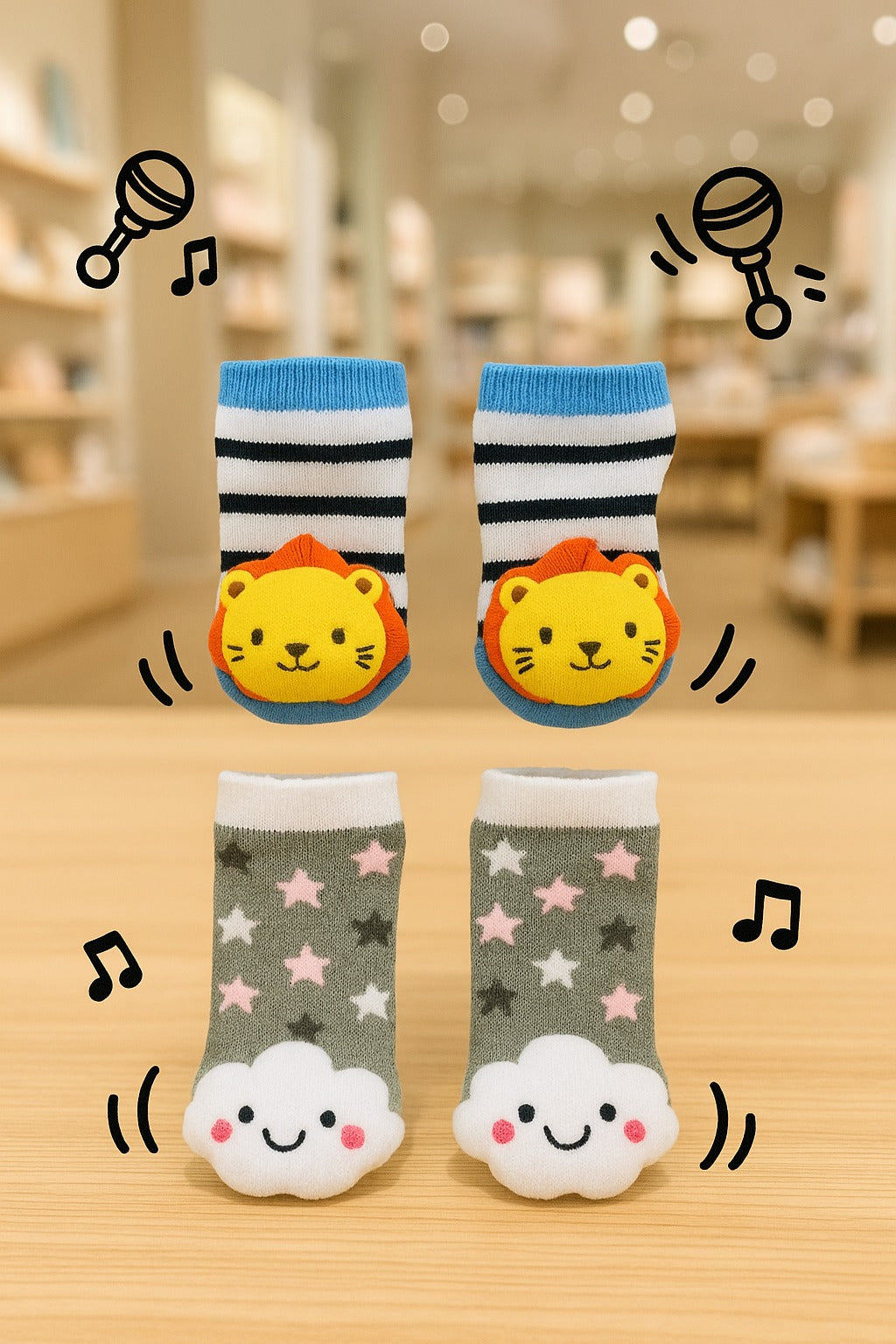 SH555-Winter Baby Socks - 0-12M