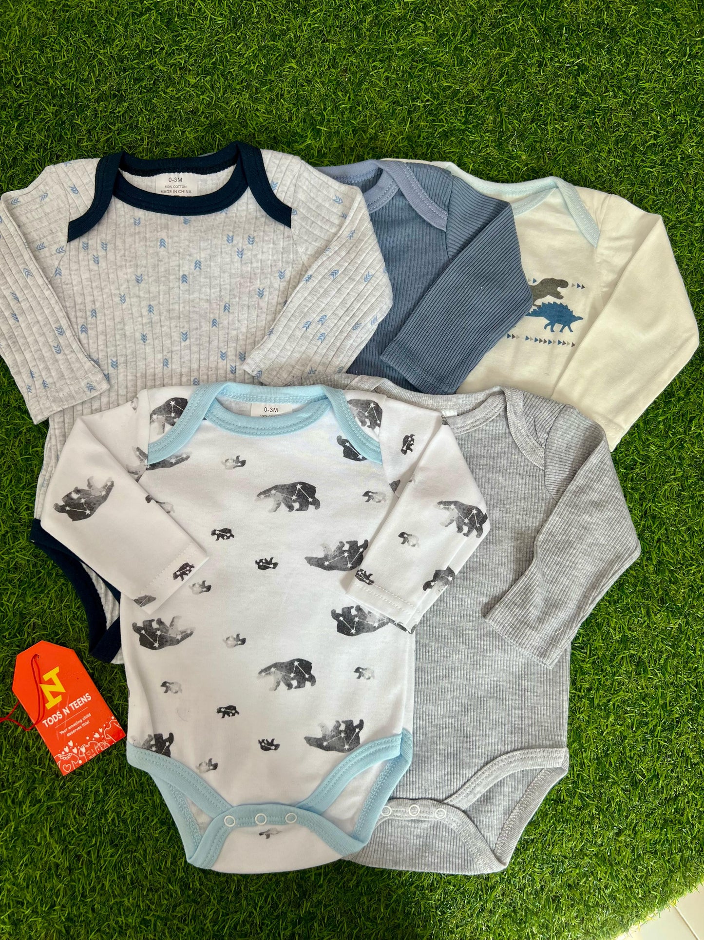 Pack Of 5 Premium Baby Bodysuits (0-3M)