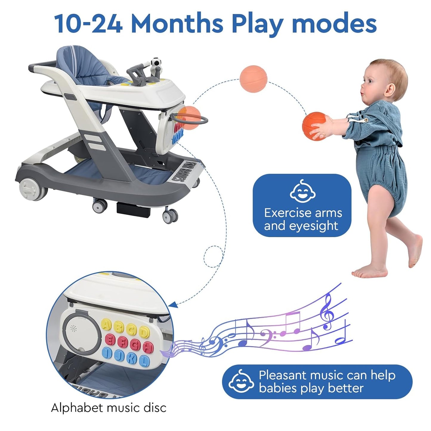 3 in 1 Folding Baby Walker