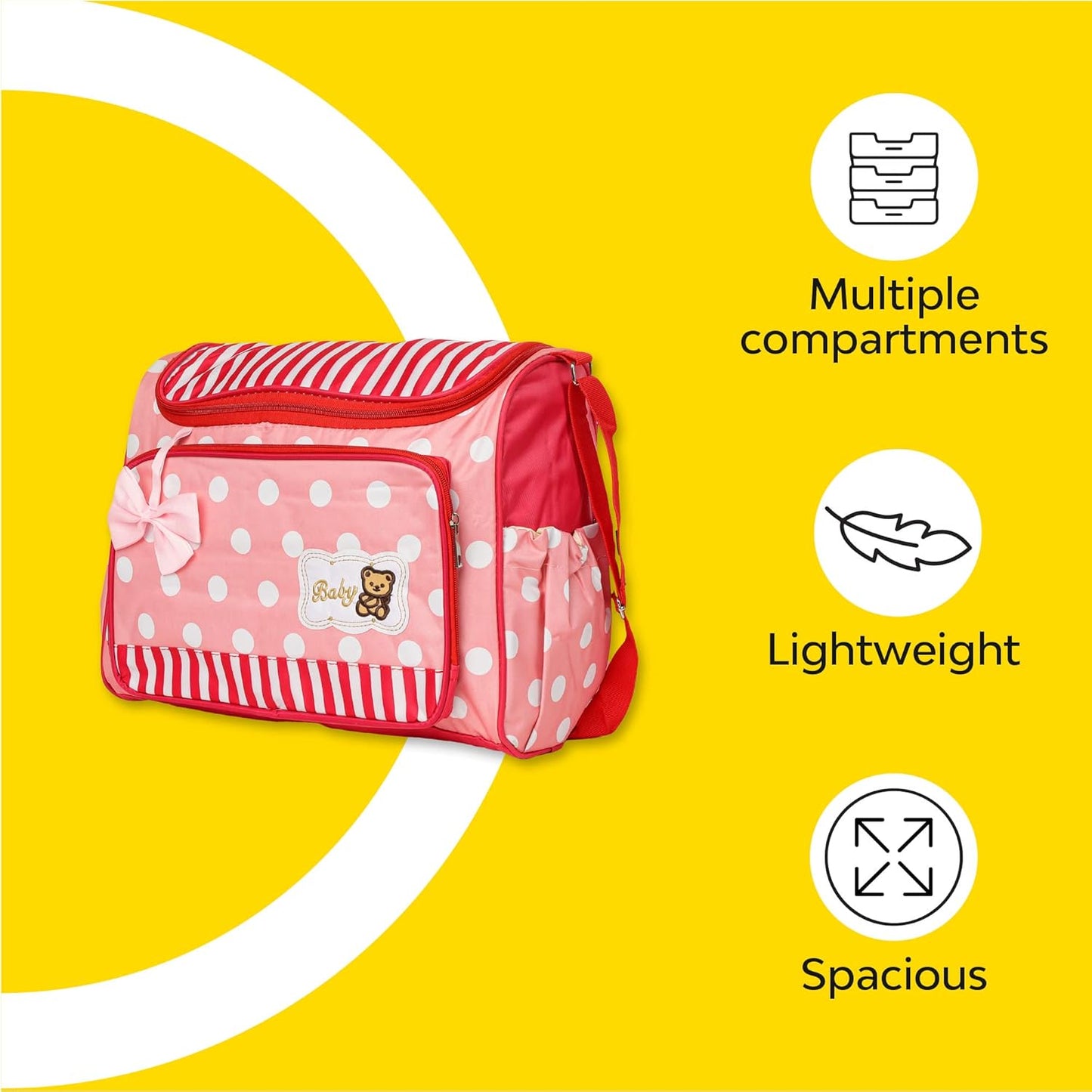 Polka Dot Diaper Bag Pink-DB129