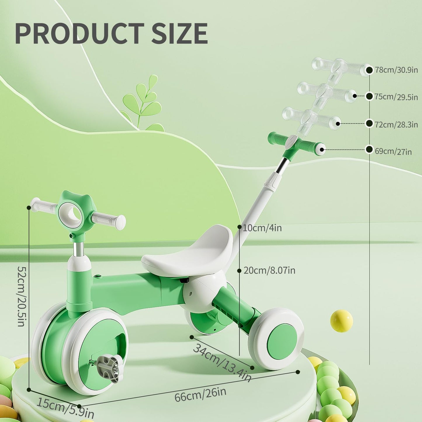 Push Tricycle with Handle for Toddlers