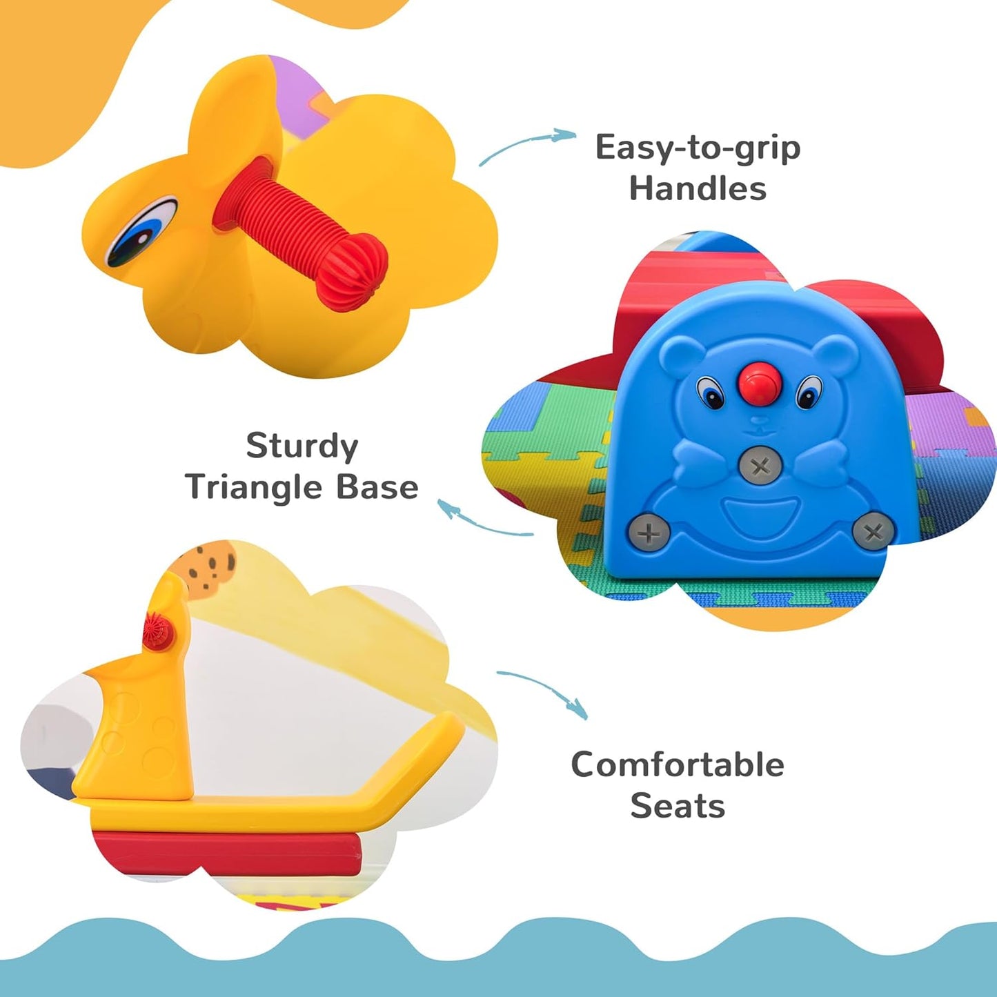 HOMCOM Kids Seesaw Safe Teeter Totter 2 Seats-Fiber-BZ-TM5