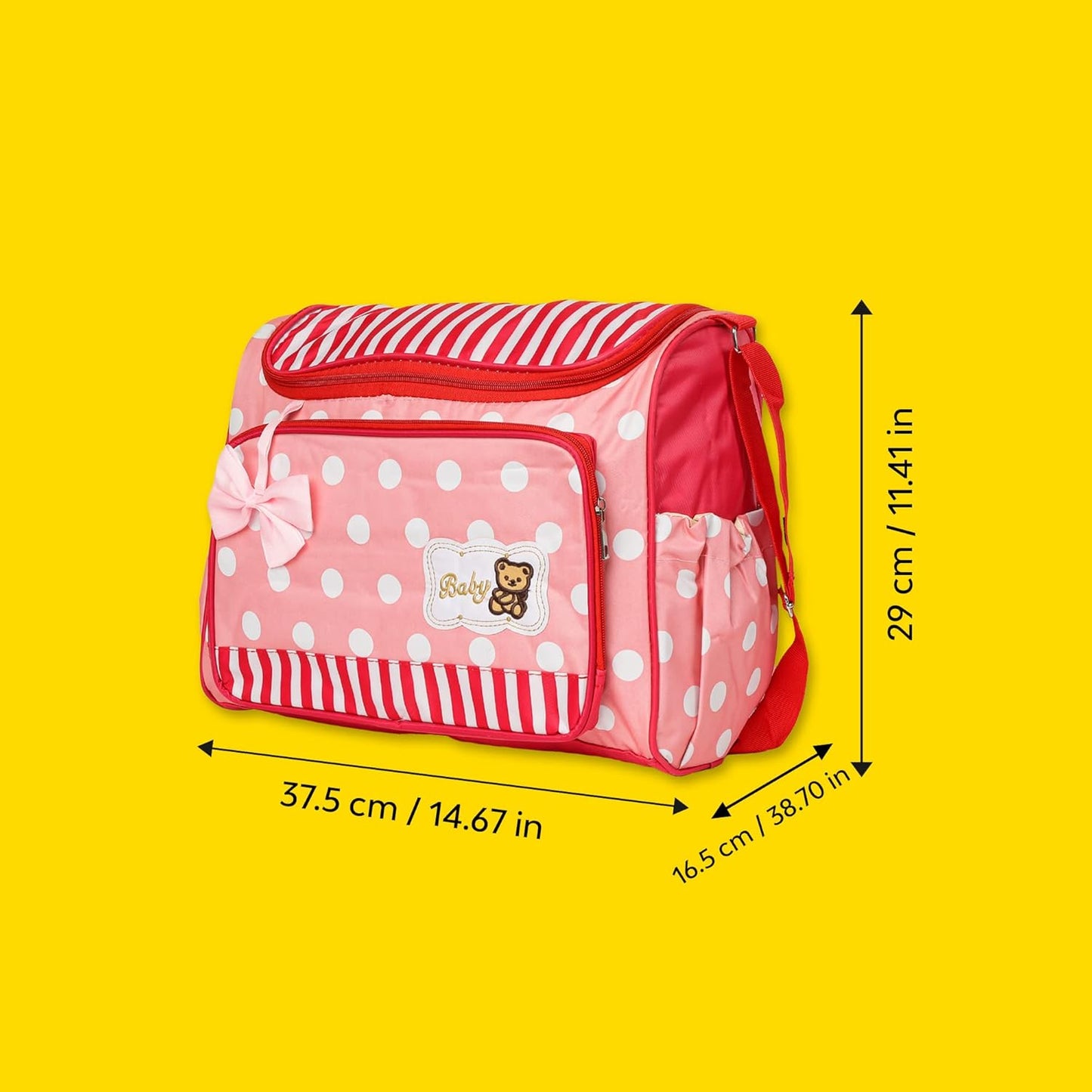 Polka Dot Diaper Bag Pink-DB129