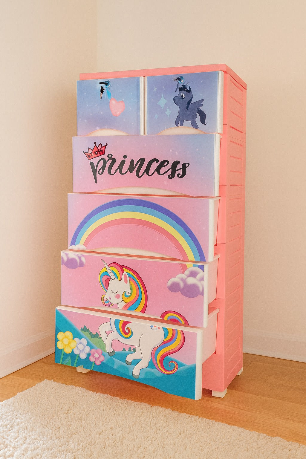 Unicorn Theme 5 Layer Wardrobe