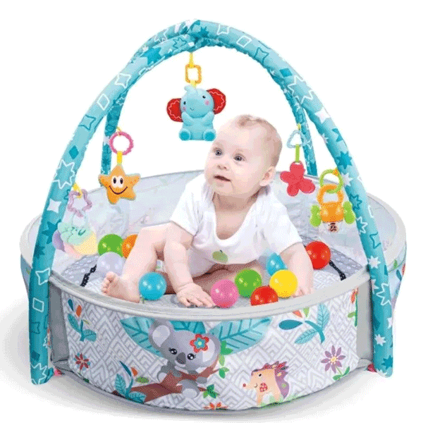 3-in-1 Baby Play Gym & Play Area With Musical Rattle & Balls