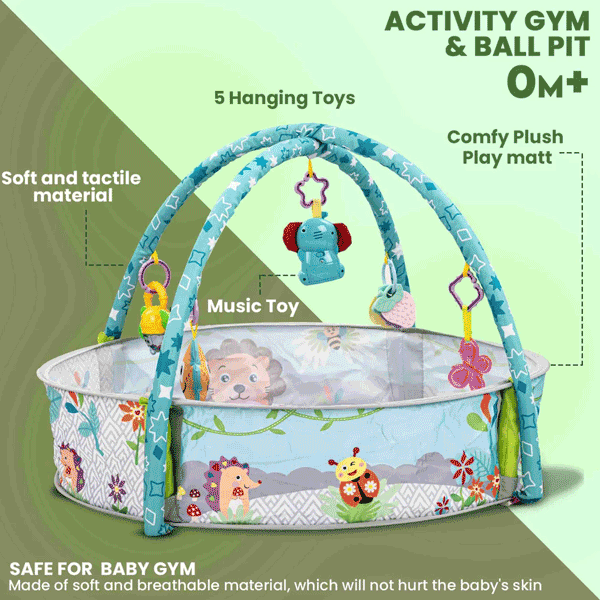 3-in-1 Baby Play Gym & Play Area With Musical Rattle & Balls