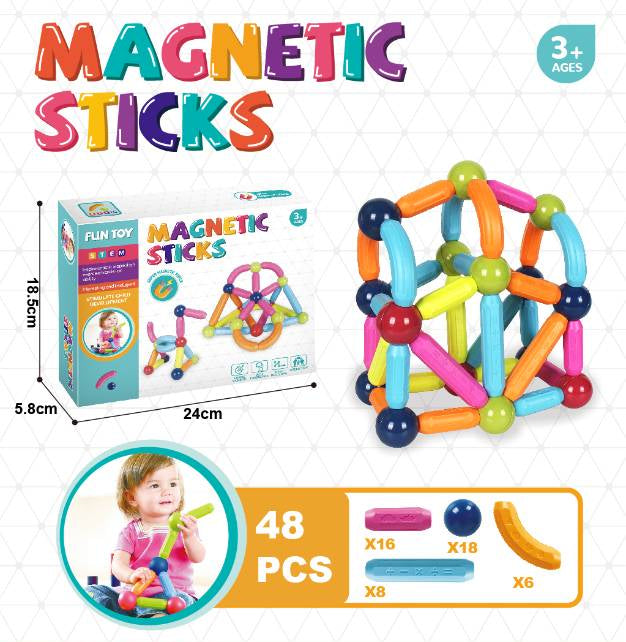 48 PCS Magnetic Sticks - 158-33