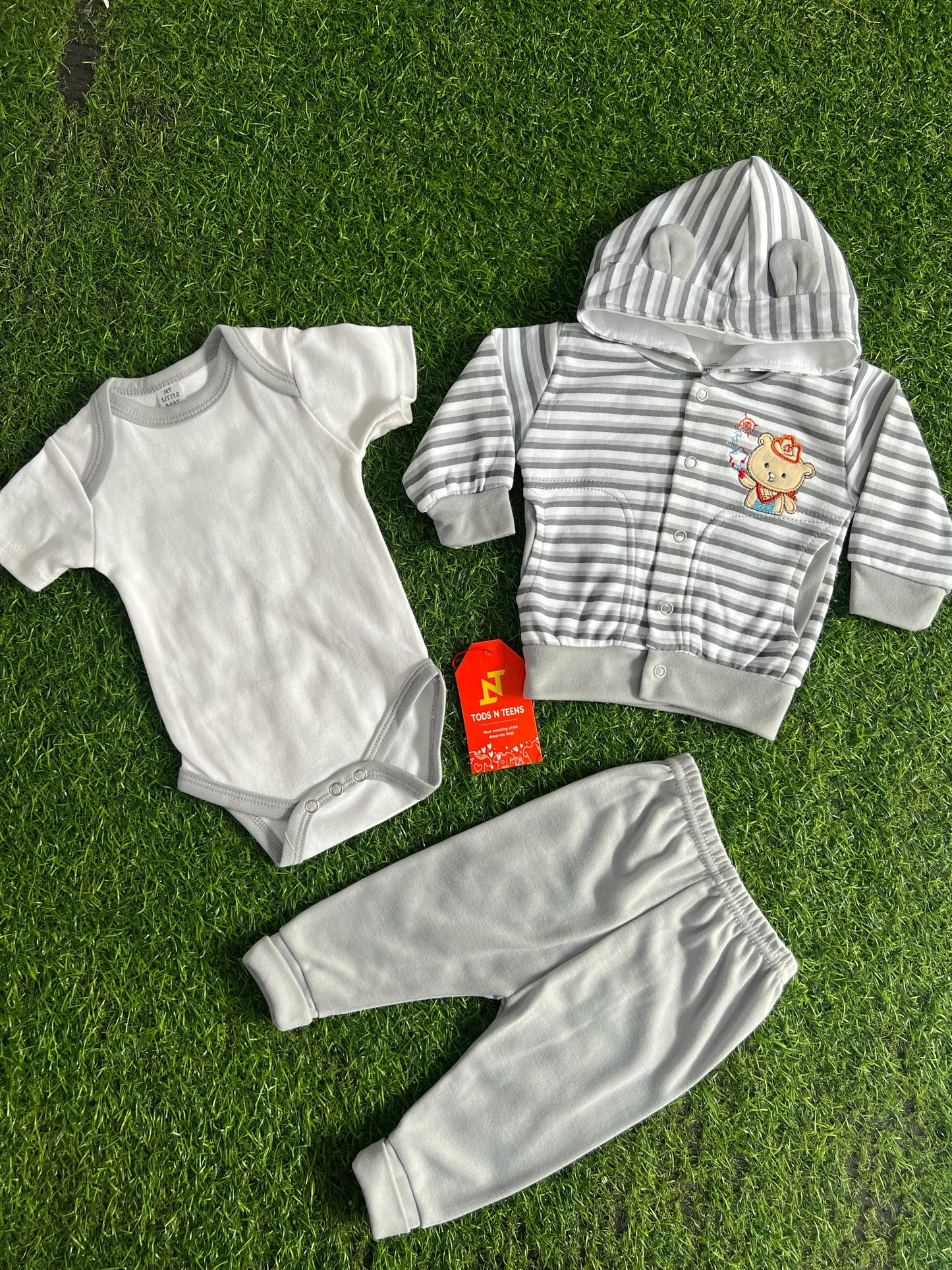 Teddy 3 Piece Dress Tropical 0-9M