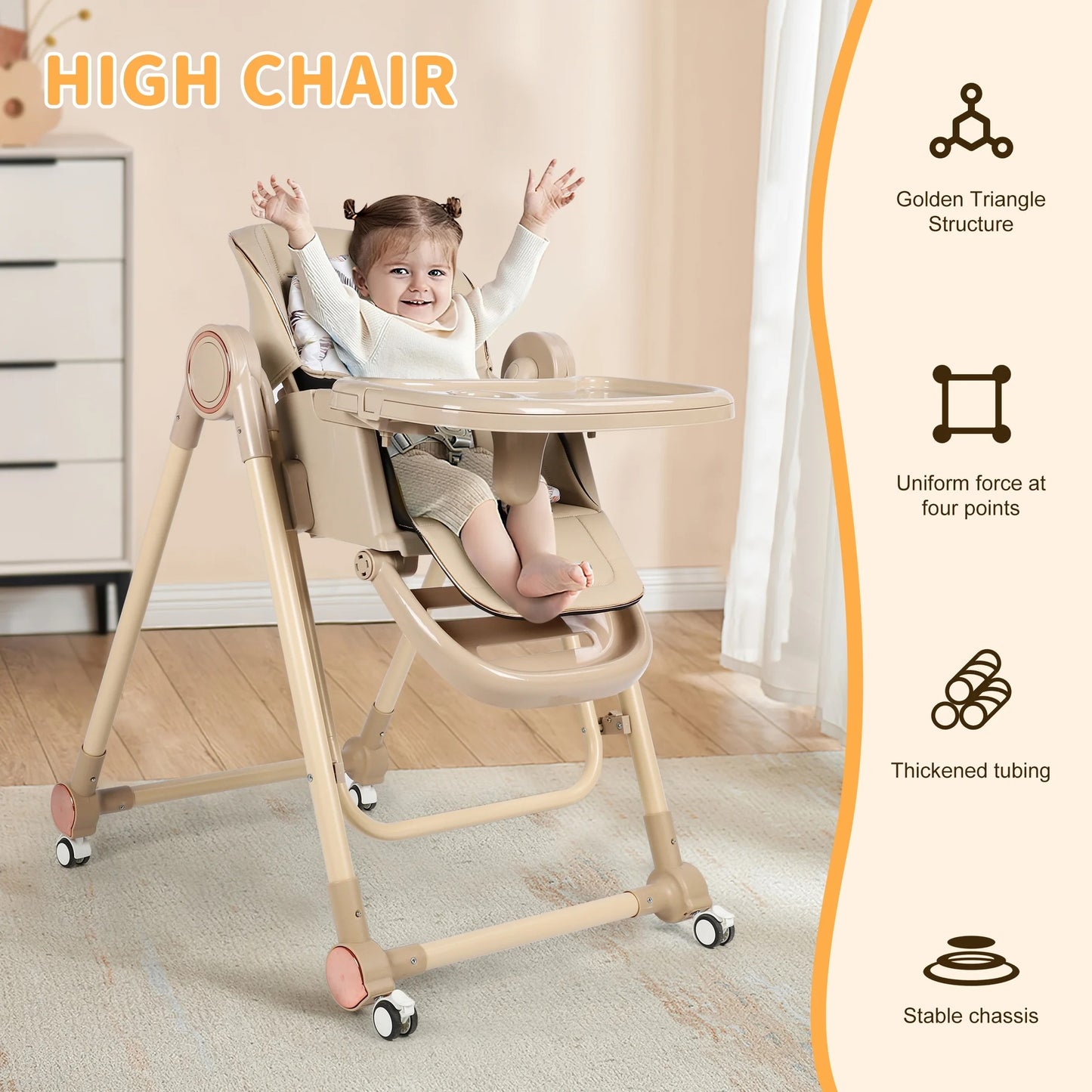 Multifunctional Baby High Feeding Chair with Swing Function-BZ-S700