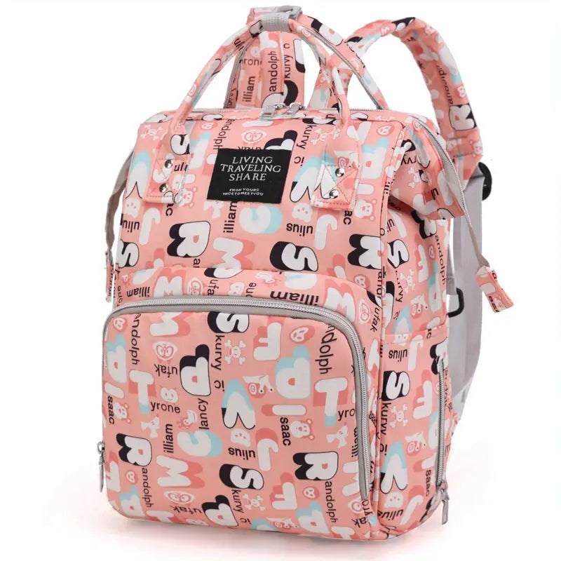 Baby Diaper Bag (Waterproof) Alphabet Orange-DB222