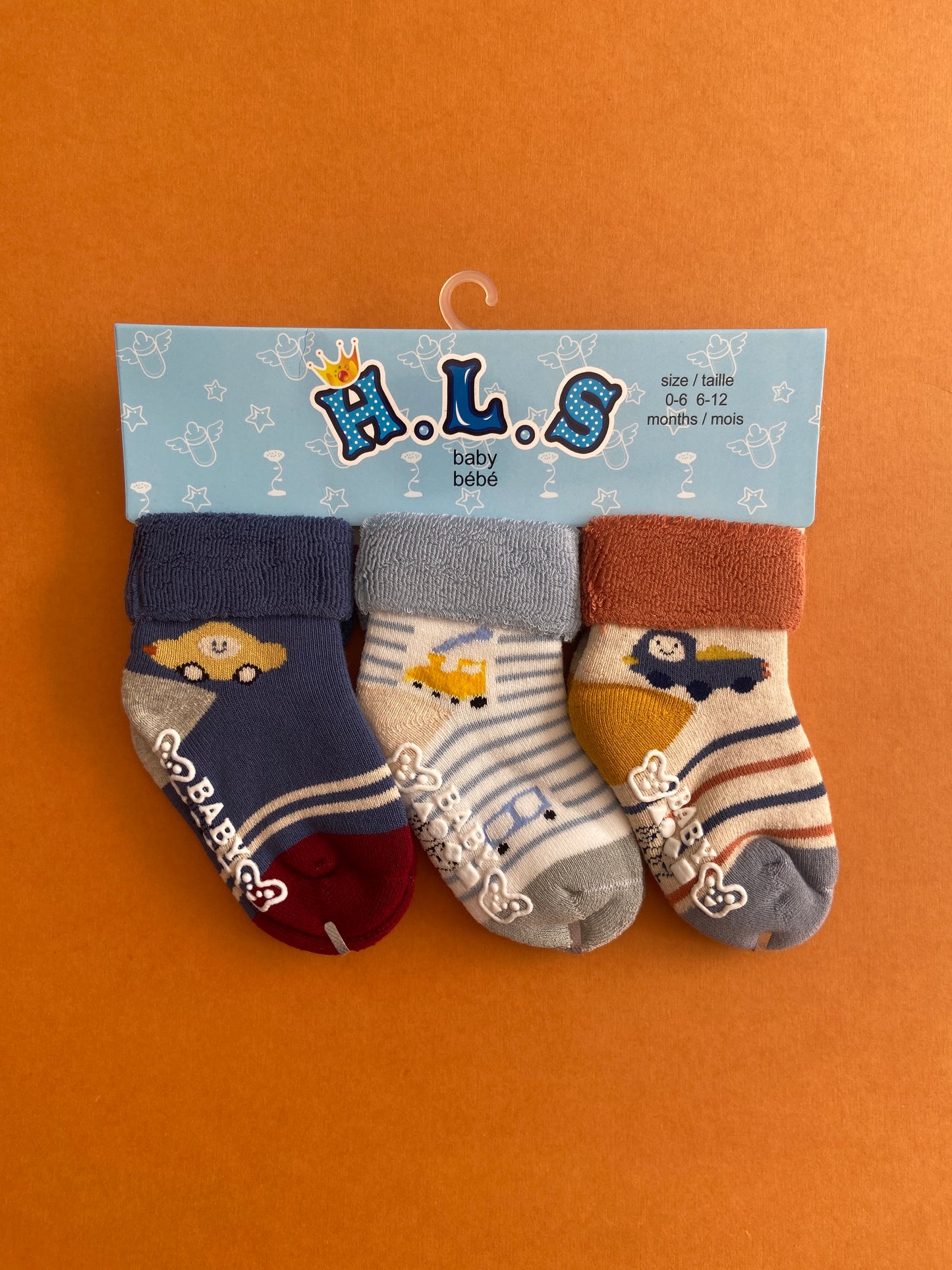 SH534-pack of 3 Winter Baby Socks - 0-12M