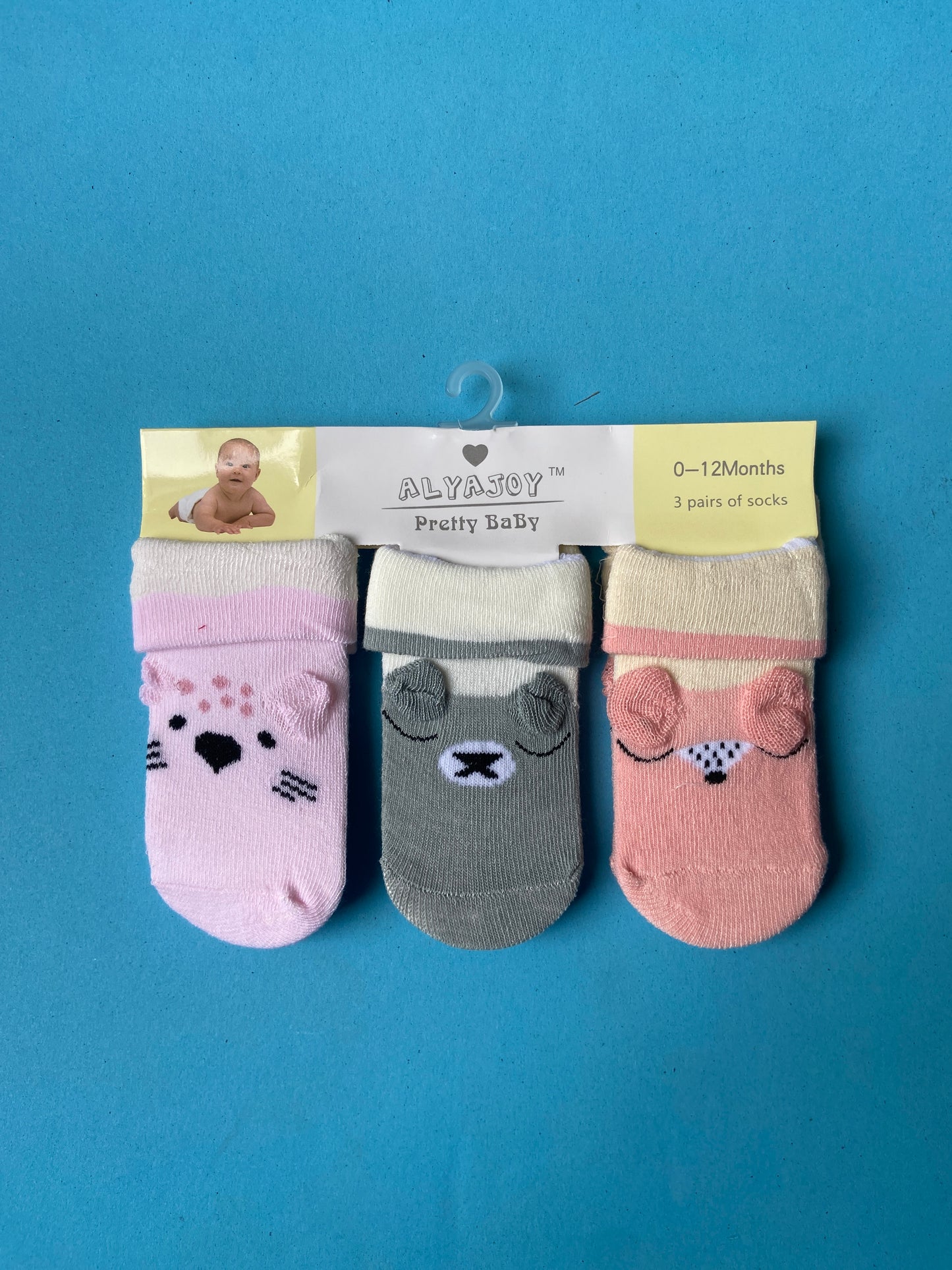 SH535-pack of 3 Winter Baby Socks - 0-12M