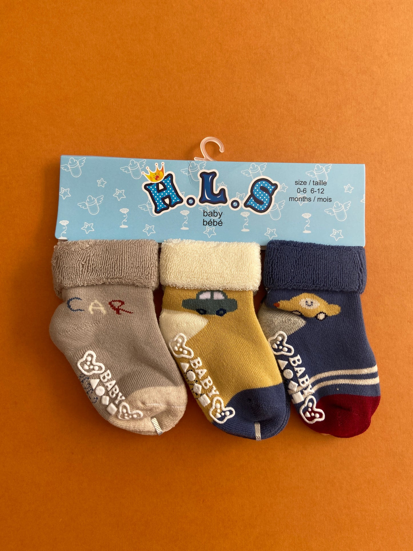 SH534-pack of 3 Winter Baby Socks - 0-12M