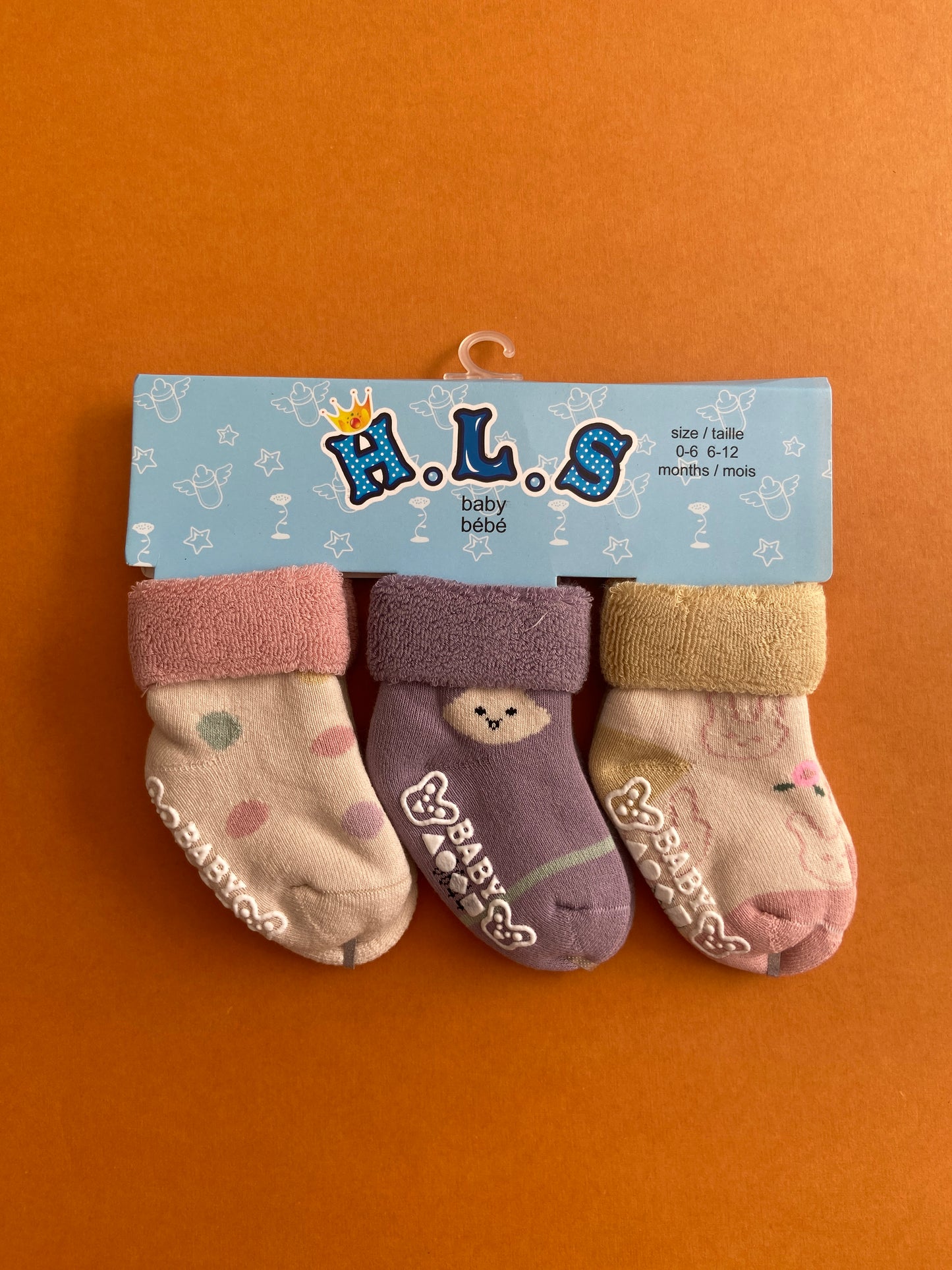 SH534-pack of 3 Winter Baby Socks - 0-12M