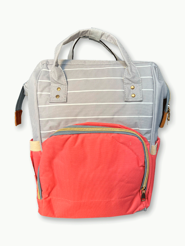 Mummy Bag (Pink Grey & White)-DB148