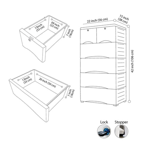 Unicorn Theme 5 Layer Wardrobe