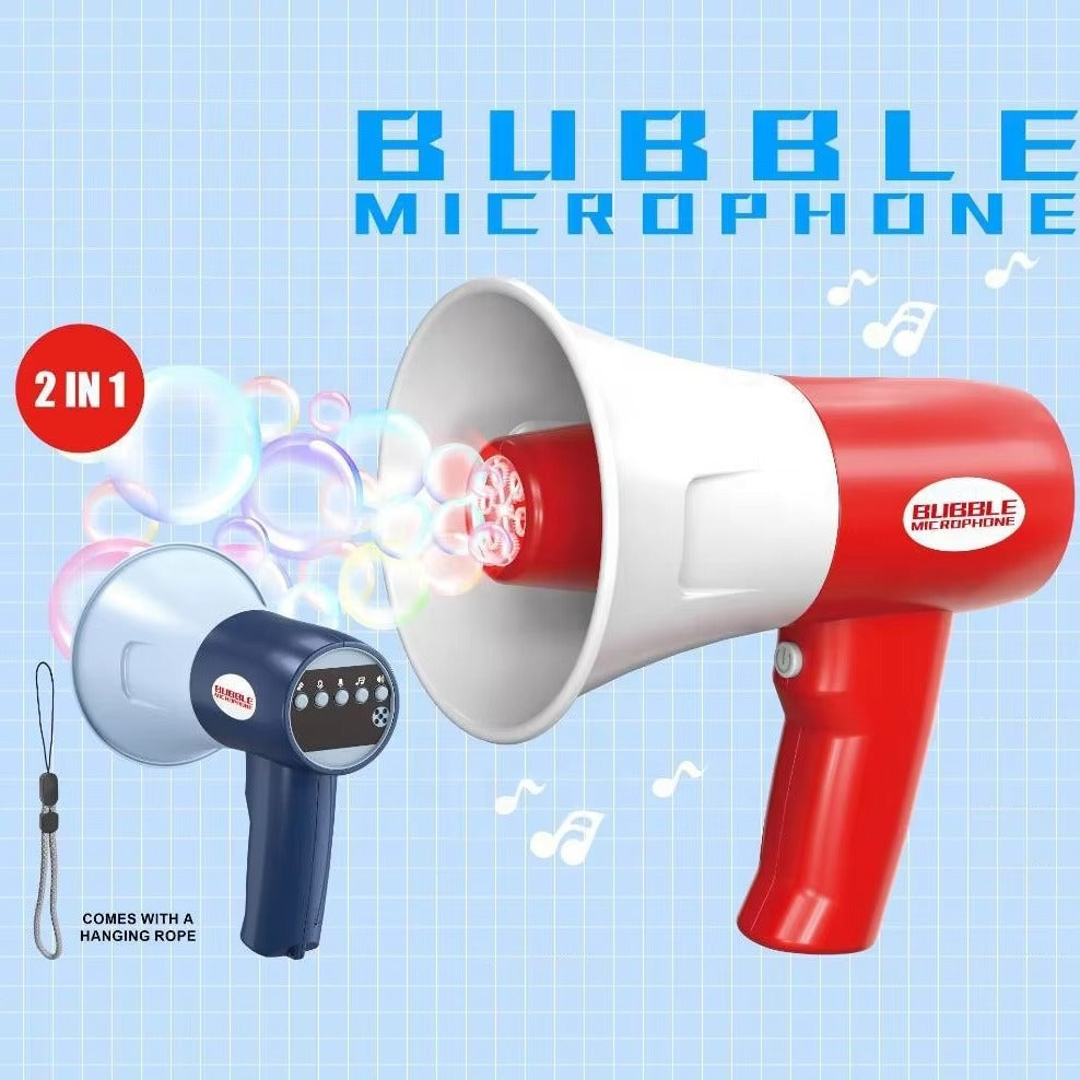2 in 1 Microphone Bubble Machine Toy Kids Recording Singing-44324D
