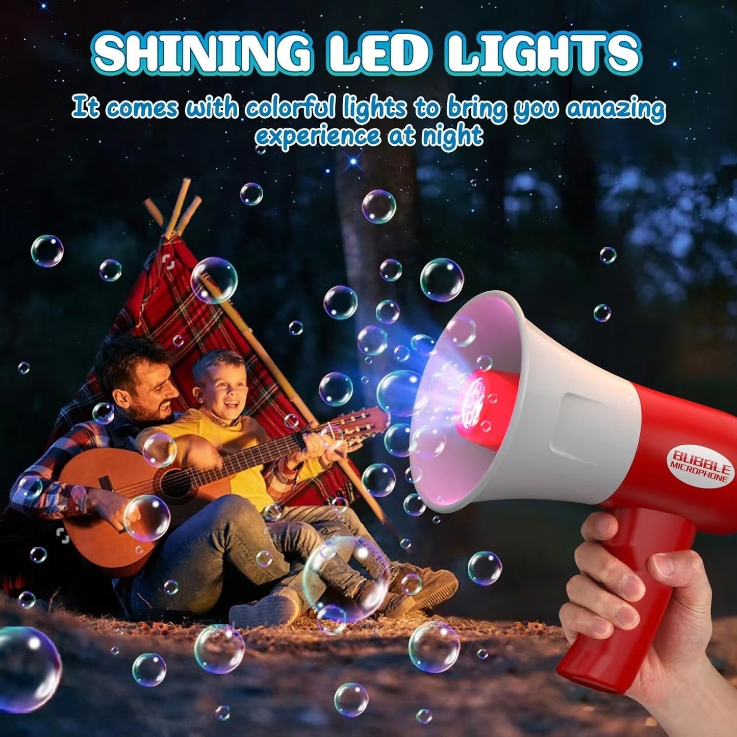 2 in 1 Microphone Bubble Machine Toy Kids Recording Singing-44324D