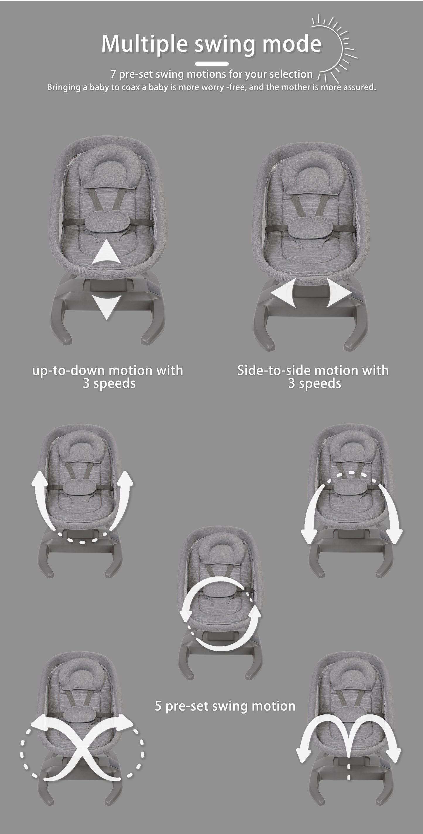 Mastela H Multi Motion Baby Cradle Swing-BZ-08401