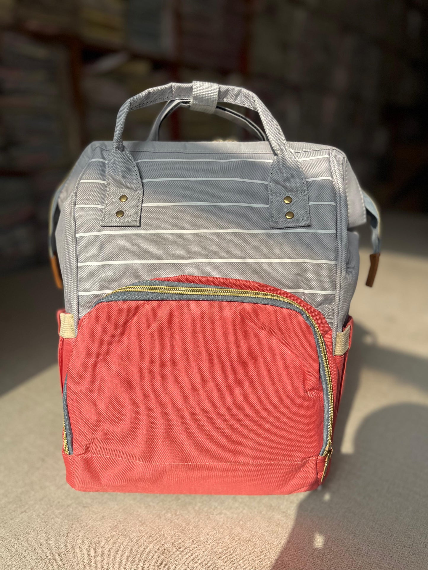 Mummy Bag (Pink Grey & White)-DB148