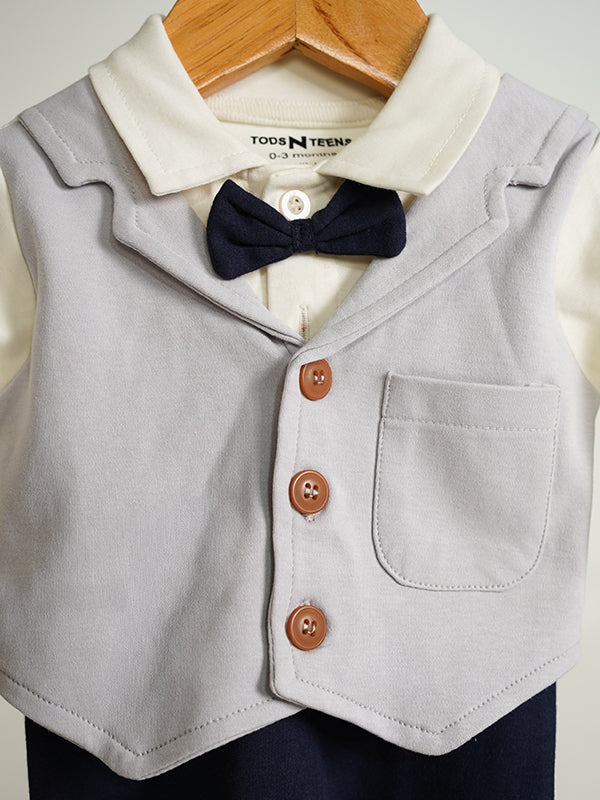 Dove Tux Romper (0-36M)