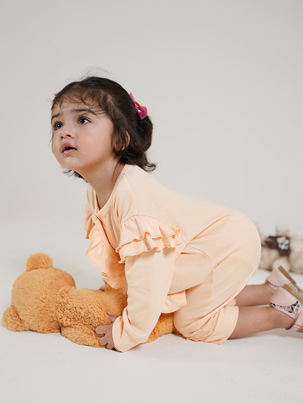 Peach Maple Frill Dress