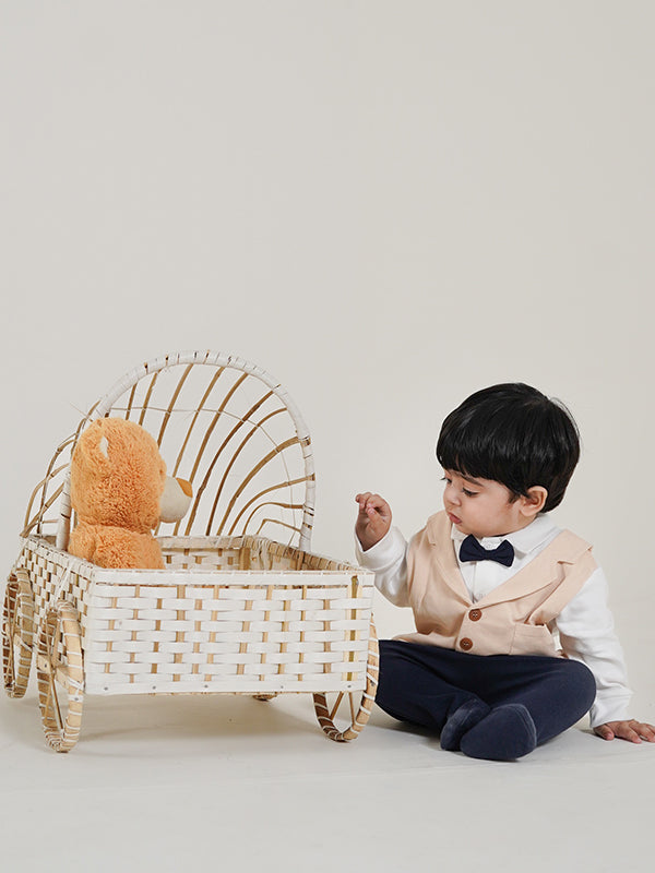 Latte Tux Romper (0-36M)