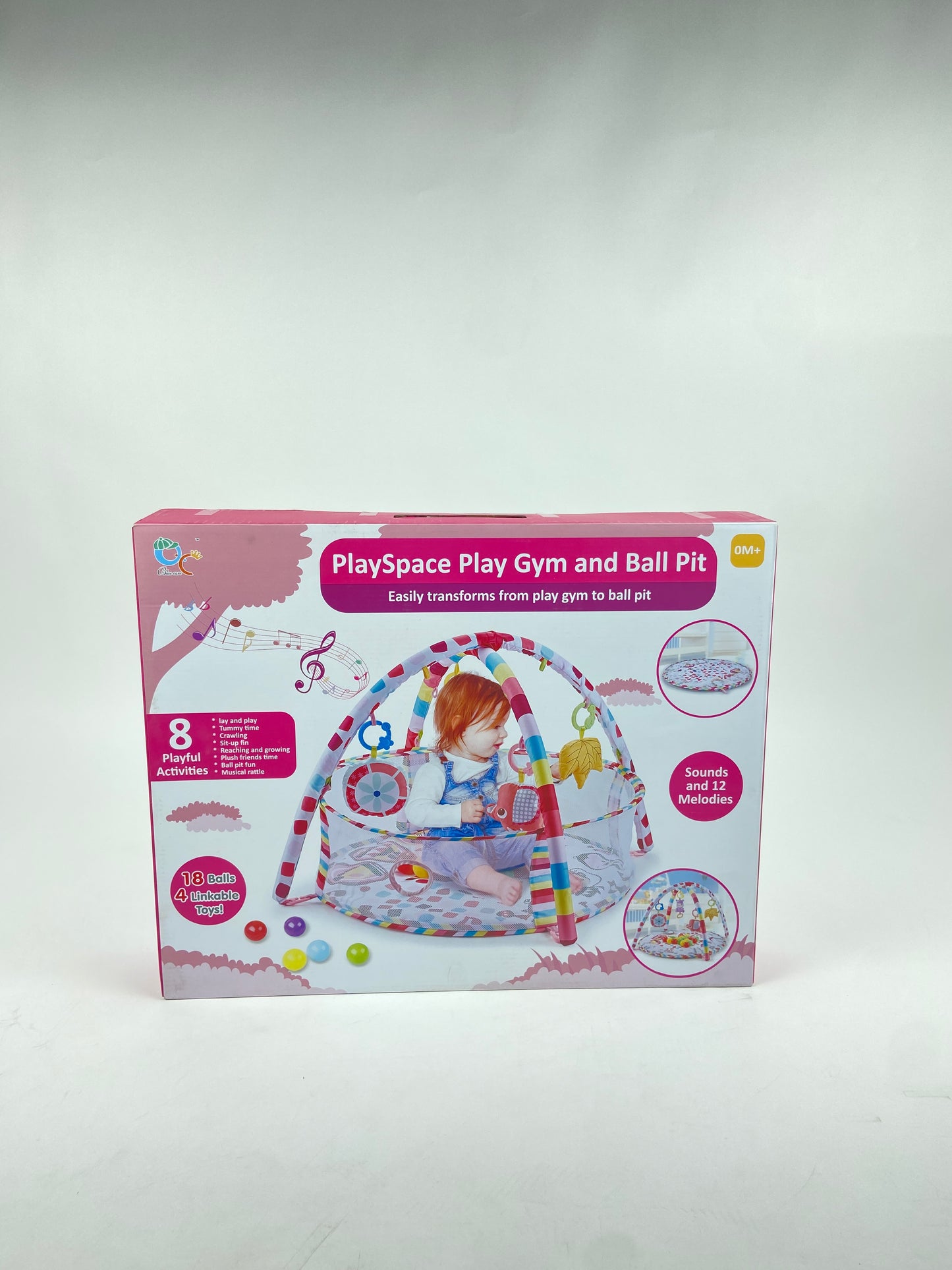 3-in-1 Baby Play Gym & Play Area With Musical Rattle & Balls