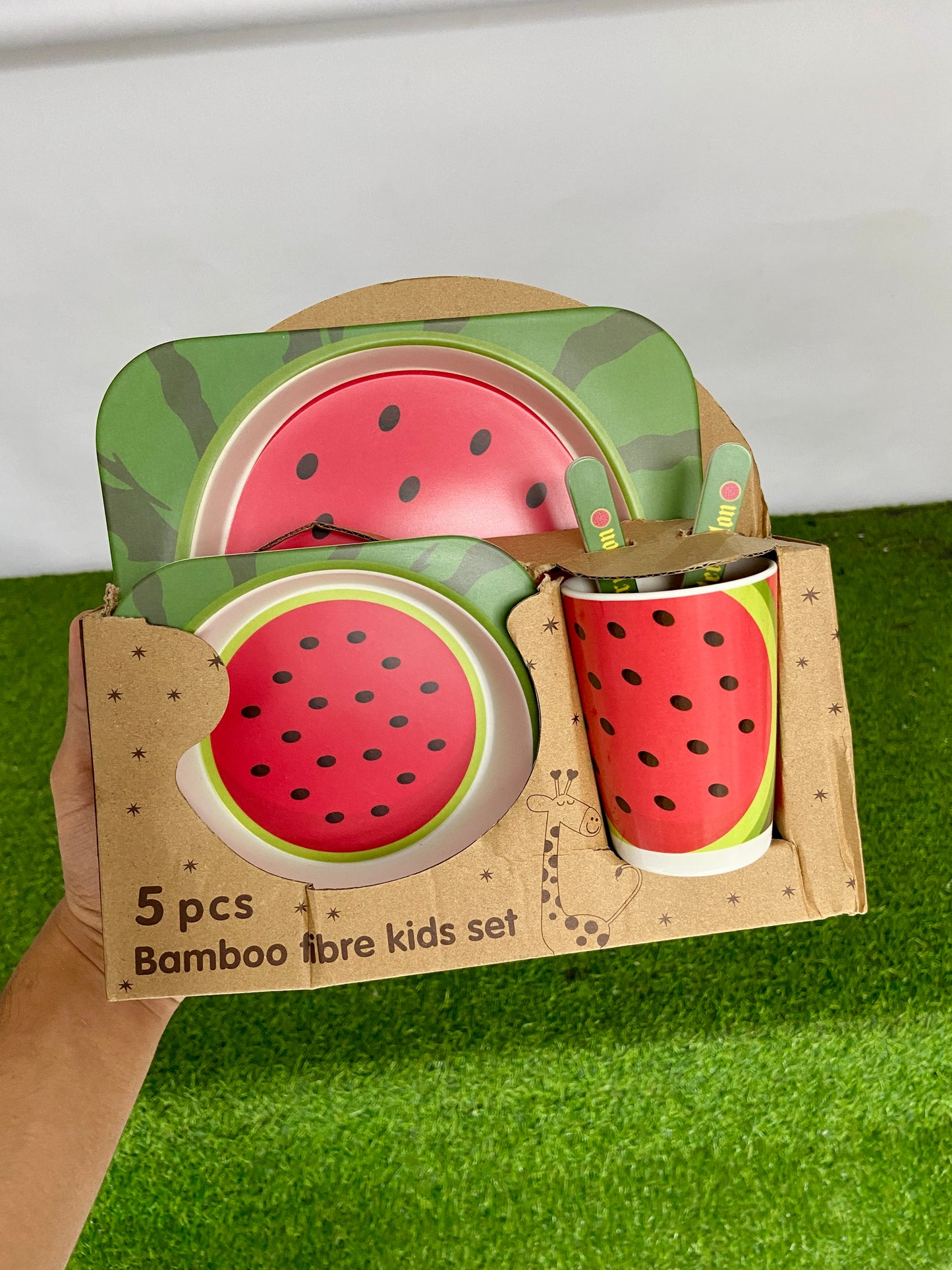 FE208-5-Piece Bamboo Fiber Baby Tableware Set