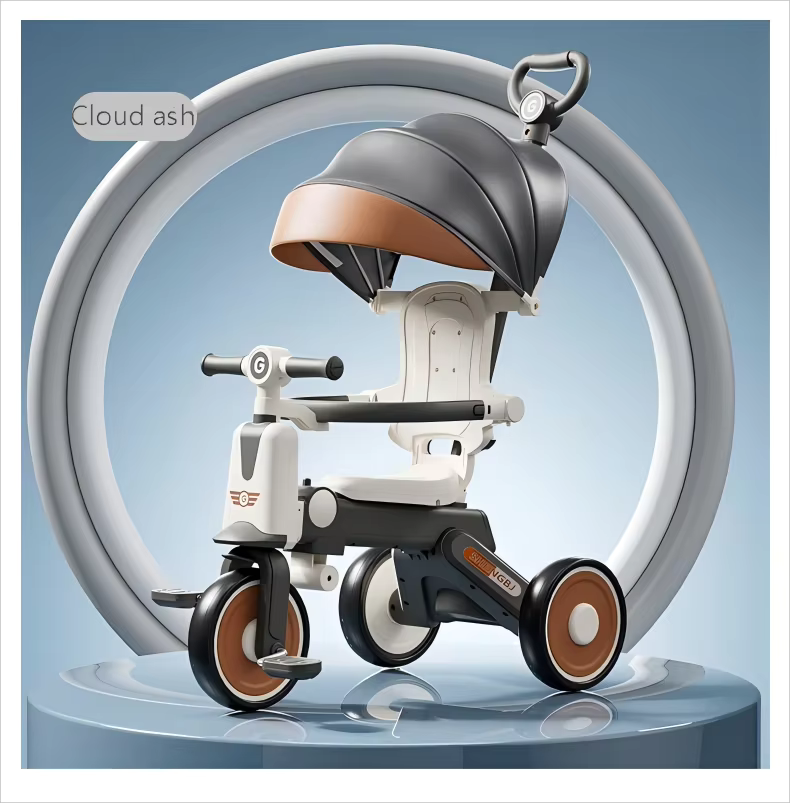Childrens Tricycle Can Sit and Push Baby Artifact Hand Push Lightweight Folding