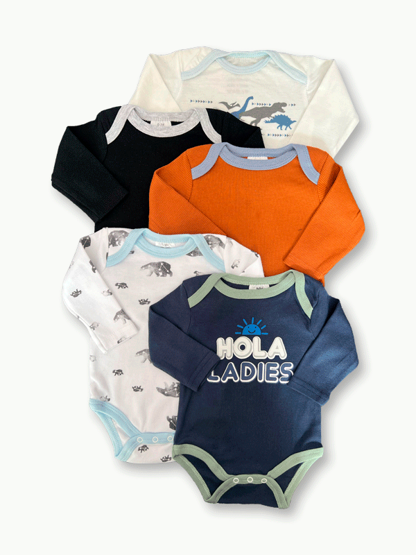 Pack Of 5 Premium Baby Bodysuits (0-3M)