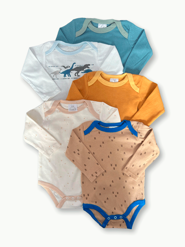 Pack Of 5 Premium Baby Bodysuits (3-6M)