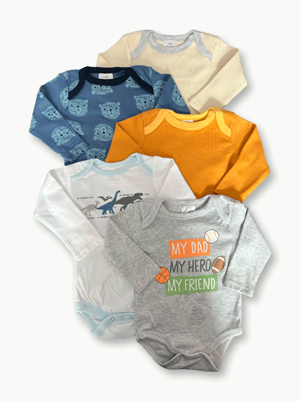 Pack Of 5 Premium Baby Bodysuits (3-6M)
