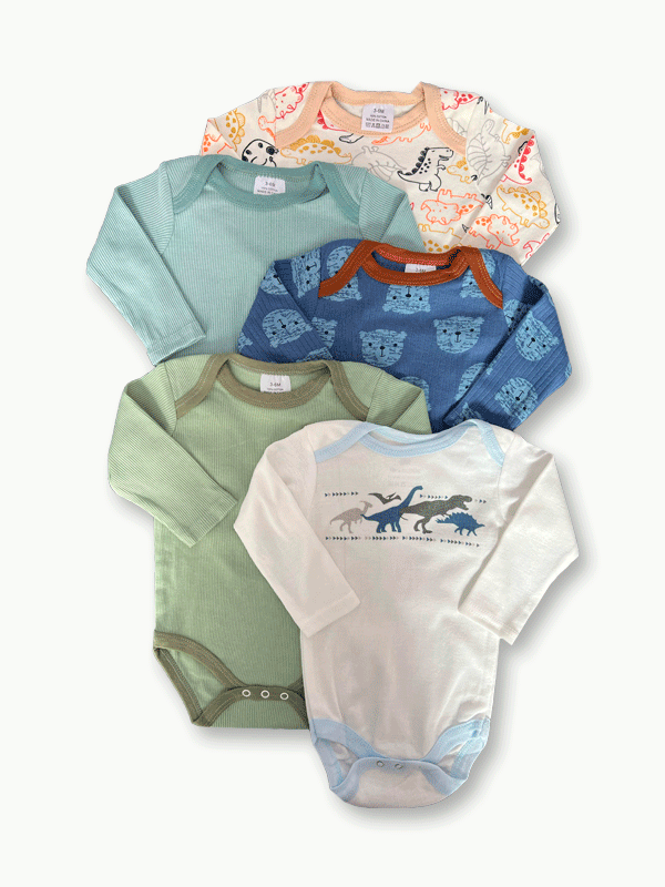 Pack Of 5 Premium Baby Bodysuits (3-6M)